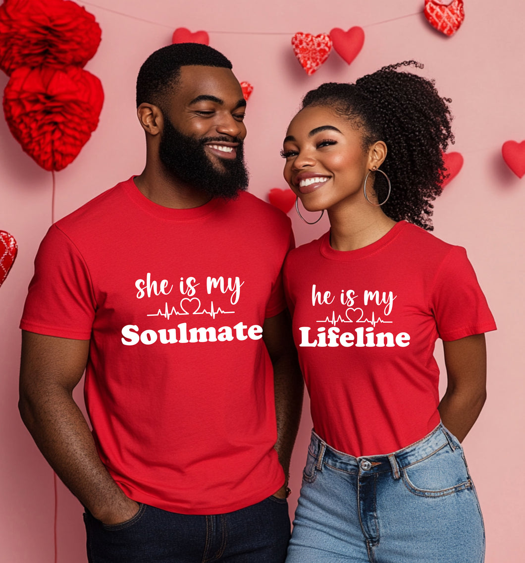 Soulmate Shirt, Lifeline TShirt, Couple Tshirt, Valentine Shirt, Valentines Tshirt, Valentine Gift, Couple Gifts, Bride Shirt, Groom Shirt