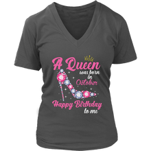 Load image into Gallery viewer, October Birthday Queen | Birthday Gifts for Her | Happy Birthday T-Shirt
