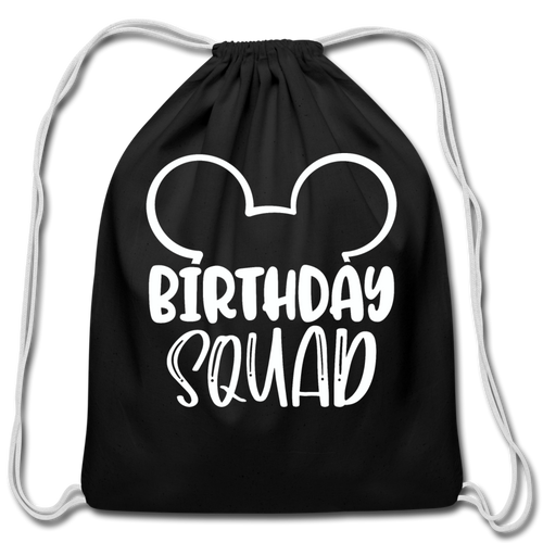 Disney's Birthday Squad Cotton Drawstring Bag - black